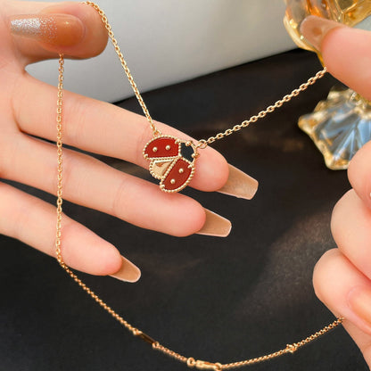 [Ornora Jewelry]LUCKY  CARNELIANS LADYBUG NECKLACE