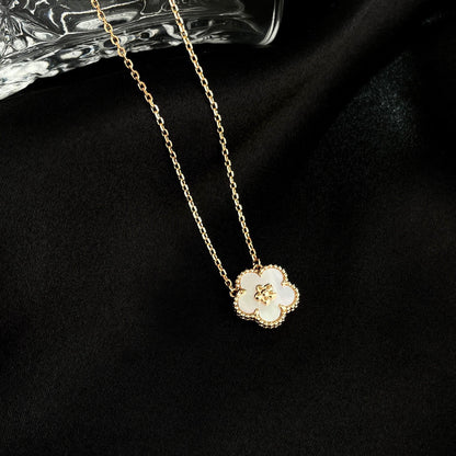 [Ornora Jewelry]LUCKY  WHITE MOP  PLUM BLOSSOM NECKLACE