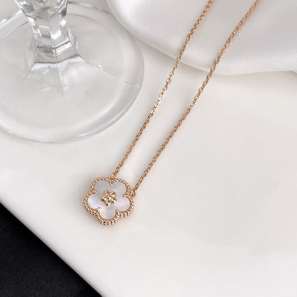 [Ornora Jewelry]LUCKY  WHITE MOP  PLUM BLOSSOM NECKLACE