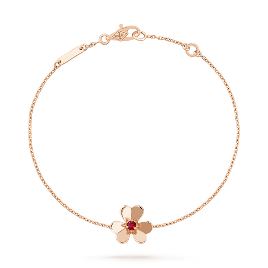 [Ornora Jewelry]FRIVOLE GOLD FLOWER PINK MALACHITE BRACELET