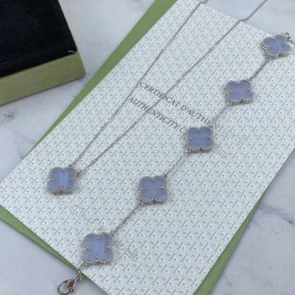 [Ornora Jewelry] CLOVER 5 MOTIF PURPLE CHALCEDONY BRACELET COLLECTION
