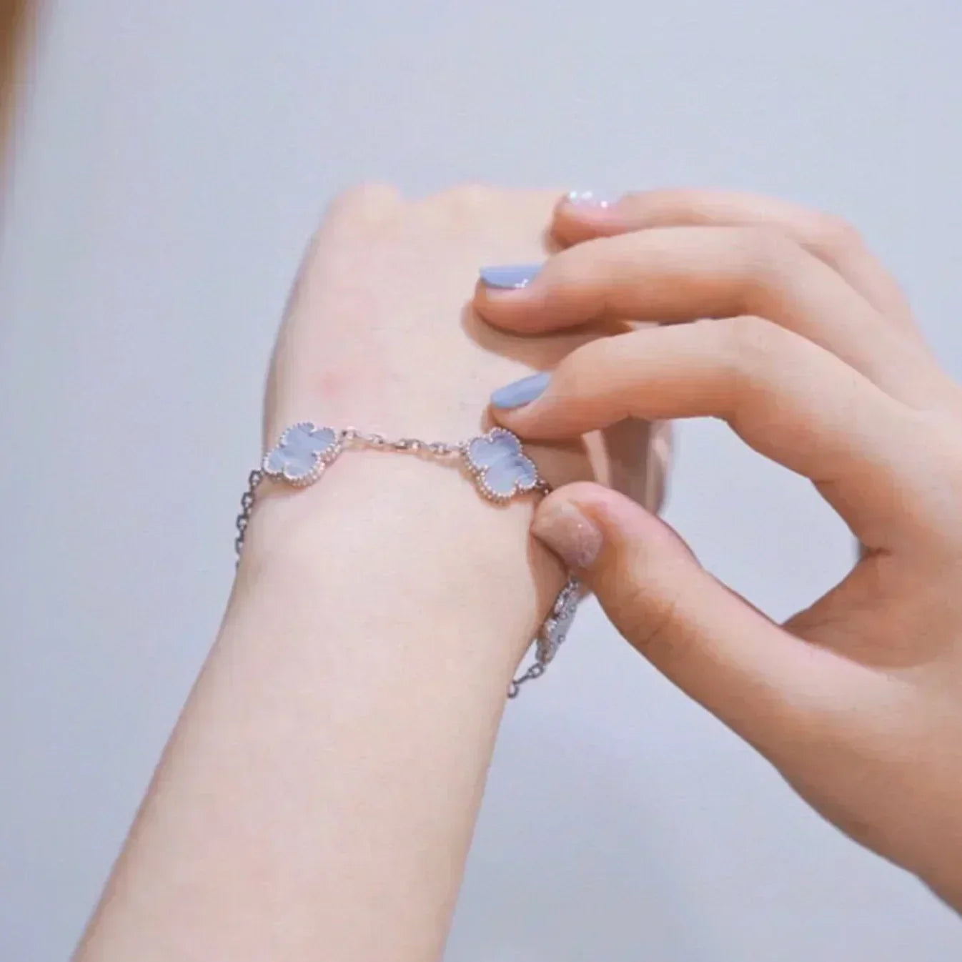 [Ornora Jewelry] CLOVER 5 MOTIF PURPLE CHALCEDONY BRACELET COLLECTION