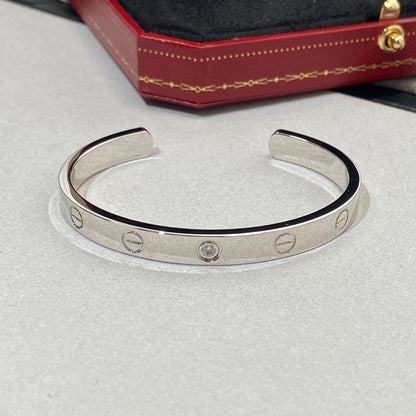 [Ornora Jewelry]LOVE BRACELET 6.1MM 1 DIAMOND OPEN CUFF