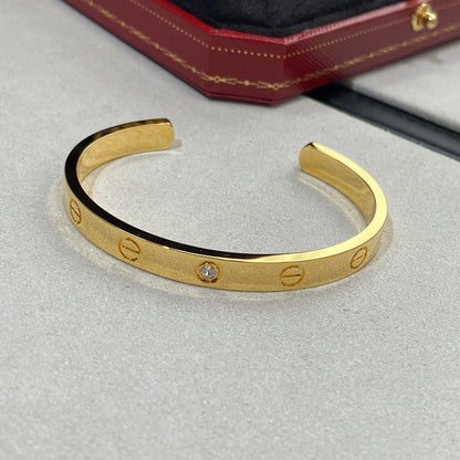 [Ornora Jewelry]LOVE BRACELET 6.1MM 1 DIAMOND OPEN CUFF