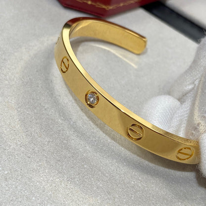 [Ornora Jewelry]LOVE BRACELET 6.1MM 1 DIAMOND OPEN CUFF