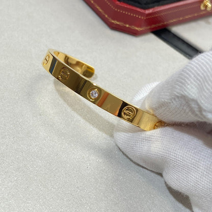 [Ornora Jewelry]LOVE BRACELET 6.1MM 1 DIAMOND OPEN CUFF