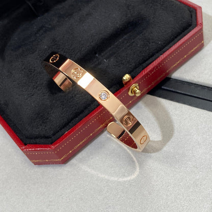 [Ornora Jewelry]LOVE BRACELET 6.1MM 1 DIAMOND OPEN CUFF