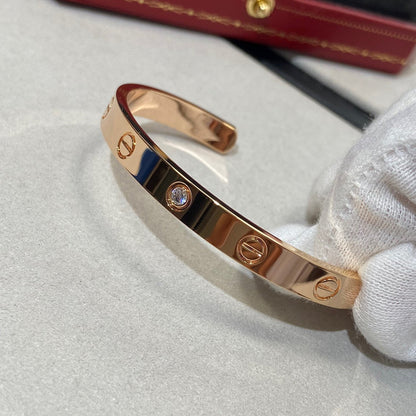 [Ornora Jewelry]LOVE BRACELET 6.1MM 1 DIAMOND OPEN CUFF