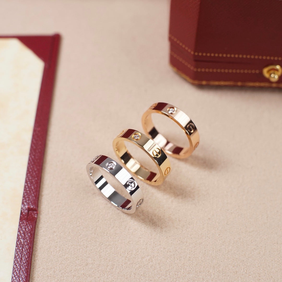 [Ornora Jewelry]LOVE 4MM 1 DIAMOND RING