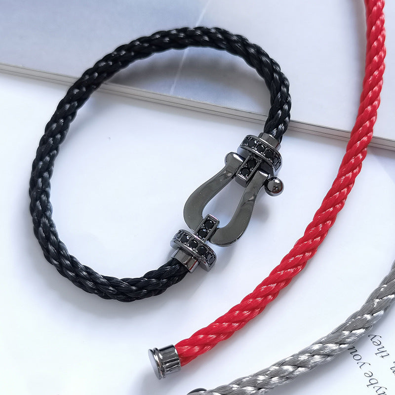 [Ornora Jewelry]FORCE LARGE SERIES HORSESHOE BLACK SAMURAI BRACELET