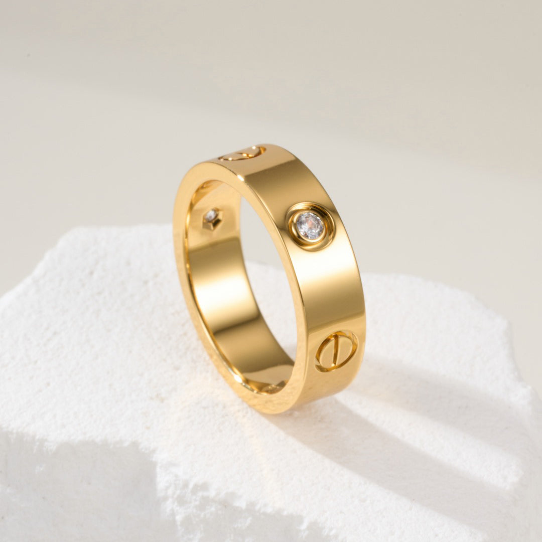 [Ornora Jewelry]LOVE 4MM 1 DIAMOND RING