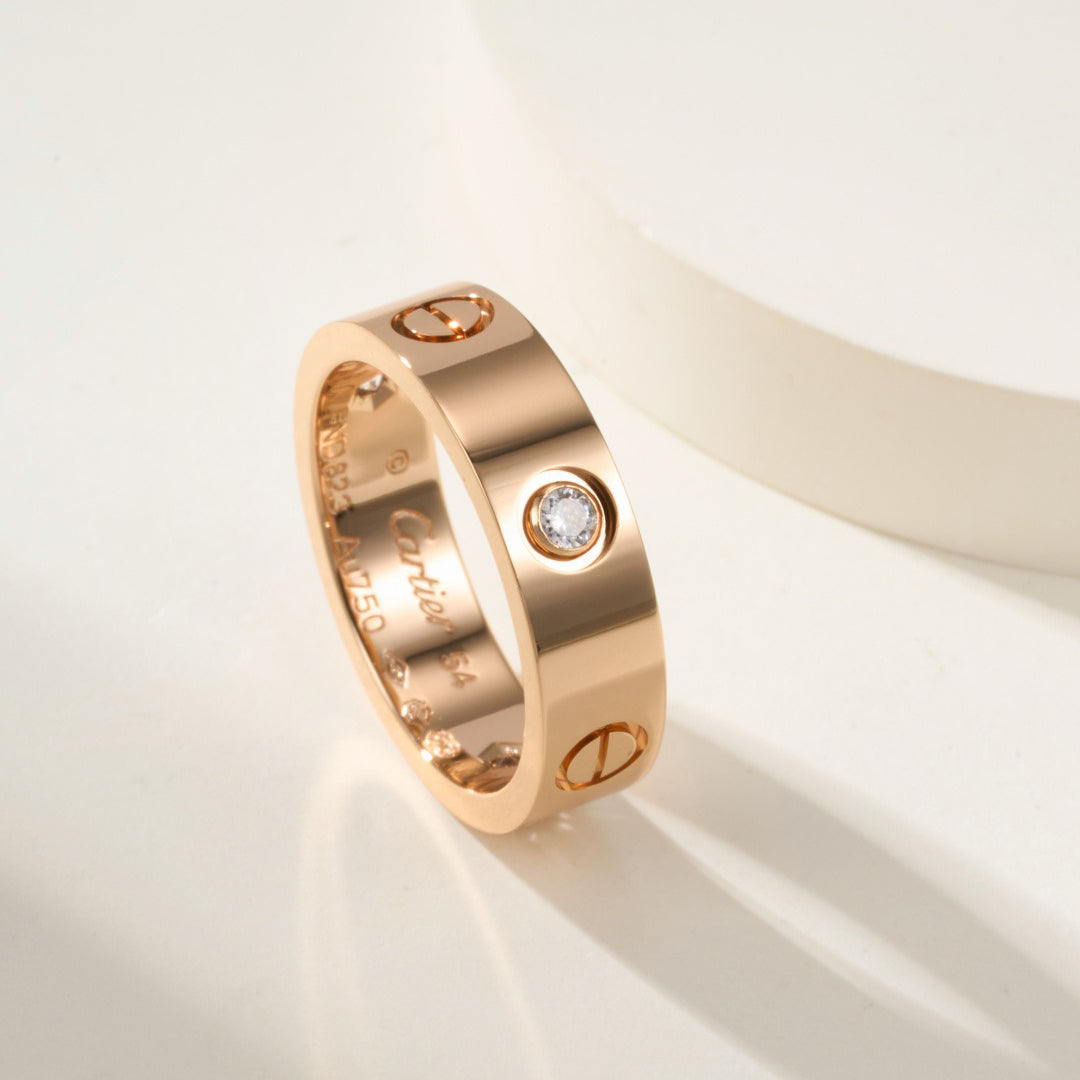 [Ornora Jewelry]LOVE 4MM 1 DIAMOND RING