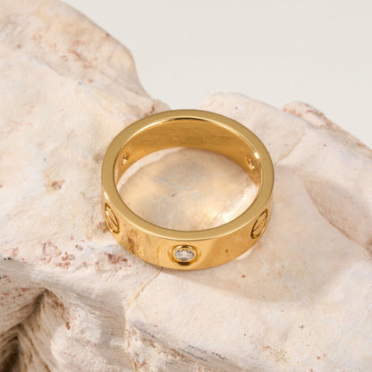 [Ornora Jewelry]LOVE 4MM 1 DIAMOND RING