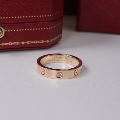 [Ornora Jewelry]LOVE 4MM 1 DIAMOND RING