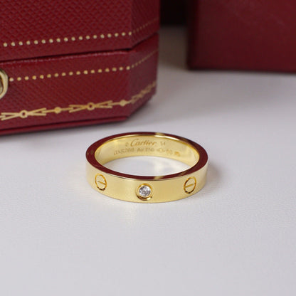 [Ornora Jewelry]LOVE 4MM 1 DIAMOND RING