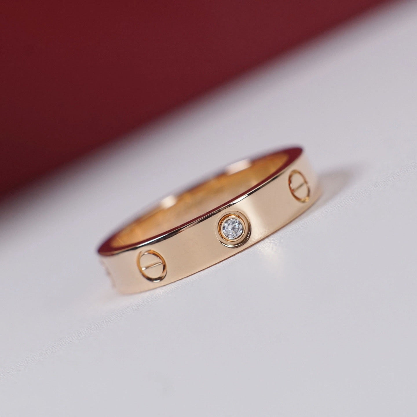 [Ornora Jewelry]LOVE 4MM 1 DIAMOND RING
