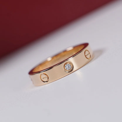 [Ornora Jewelry]LOVE 4MM 1 DIAMOND RING