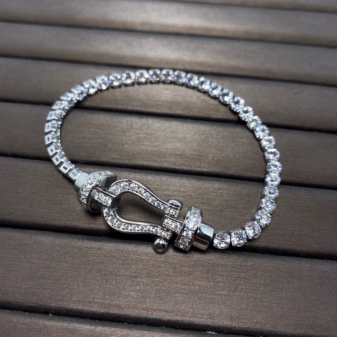 [Ornora Jewelry]FORCE  LARGE HORSESHOE FULL DIAMOND TENNIS BRACELET