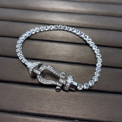 [Ornora Jewelry]FORCE  LARGE HORSESHOE FULL DIAMOND TENNIS BRACELET