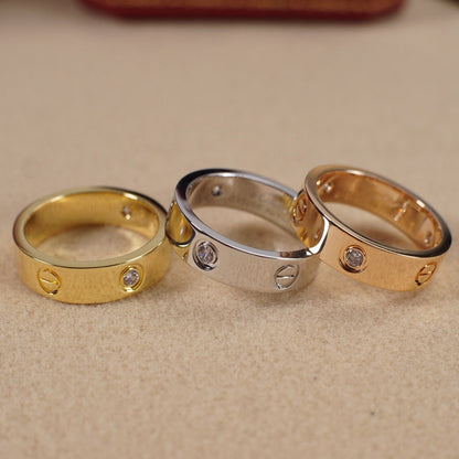 [Ornora Jewelry]LOVE 5.5MM 3 DIAMOND RING