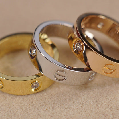 [Ornora Jewelry]LOVE 5.5MM 3 DIAMOND RING