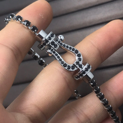 [Ornora Jewelry]FORCE  LARGE HORSESHOE FULL DIAMOND TENNIS BRACELET
