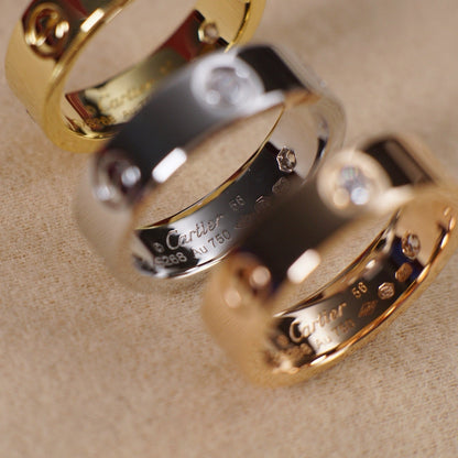 [Ornora Jewelry]LOVE 5.5MM 3 DIAMOND RING