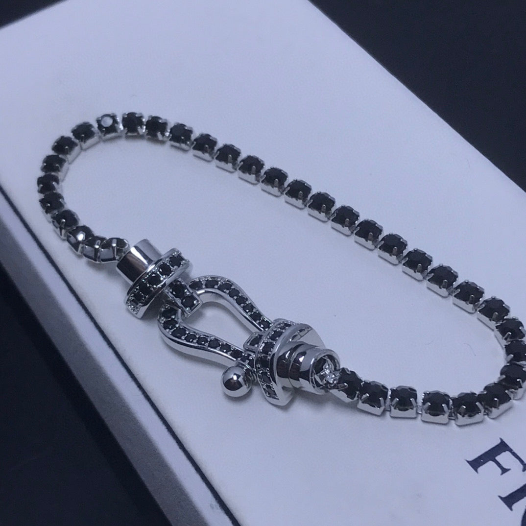 [Ornora Jewelry]FORCE  LARGE HORSESHOE FULL DIAMOND TENNIS BRACELET