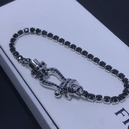 [Ornora Jewelry]FORCE  LARGE HORSESHOE FULL DIAMOND TENNIS BRACELET