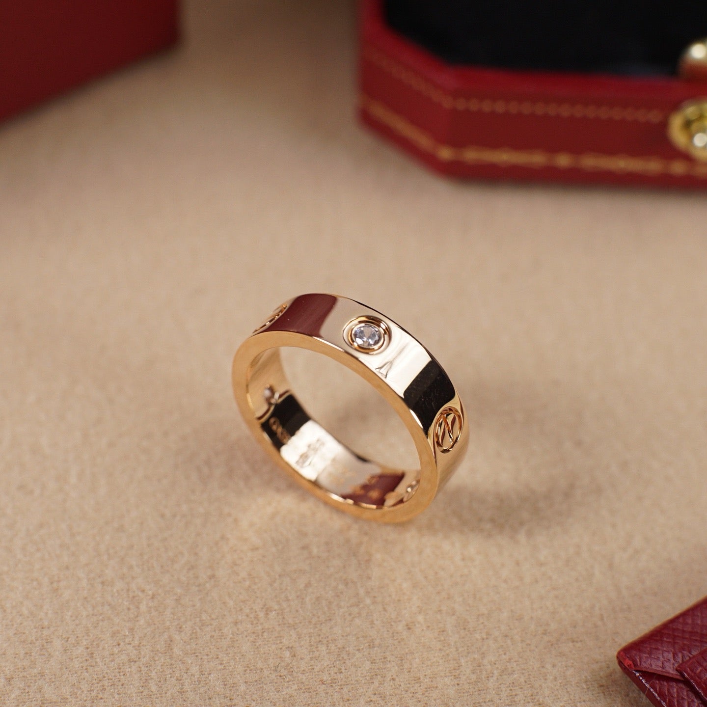 [Ornora Jewelry]LOVE 5.5MM 3 DIAMOND RING