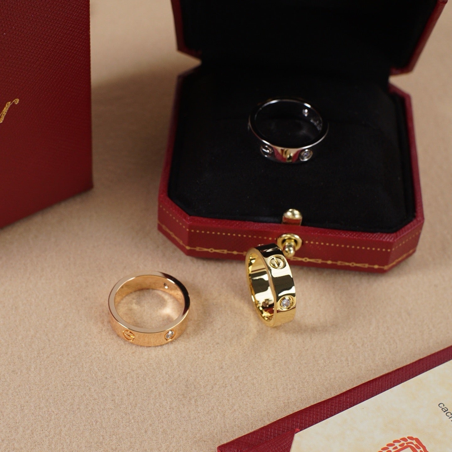 [Ornora Jewelry]LOVE 5.5MM 3 DIAMOND RING
