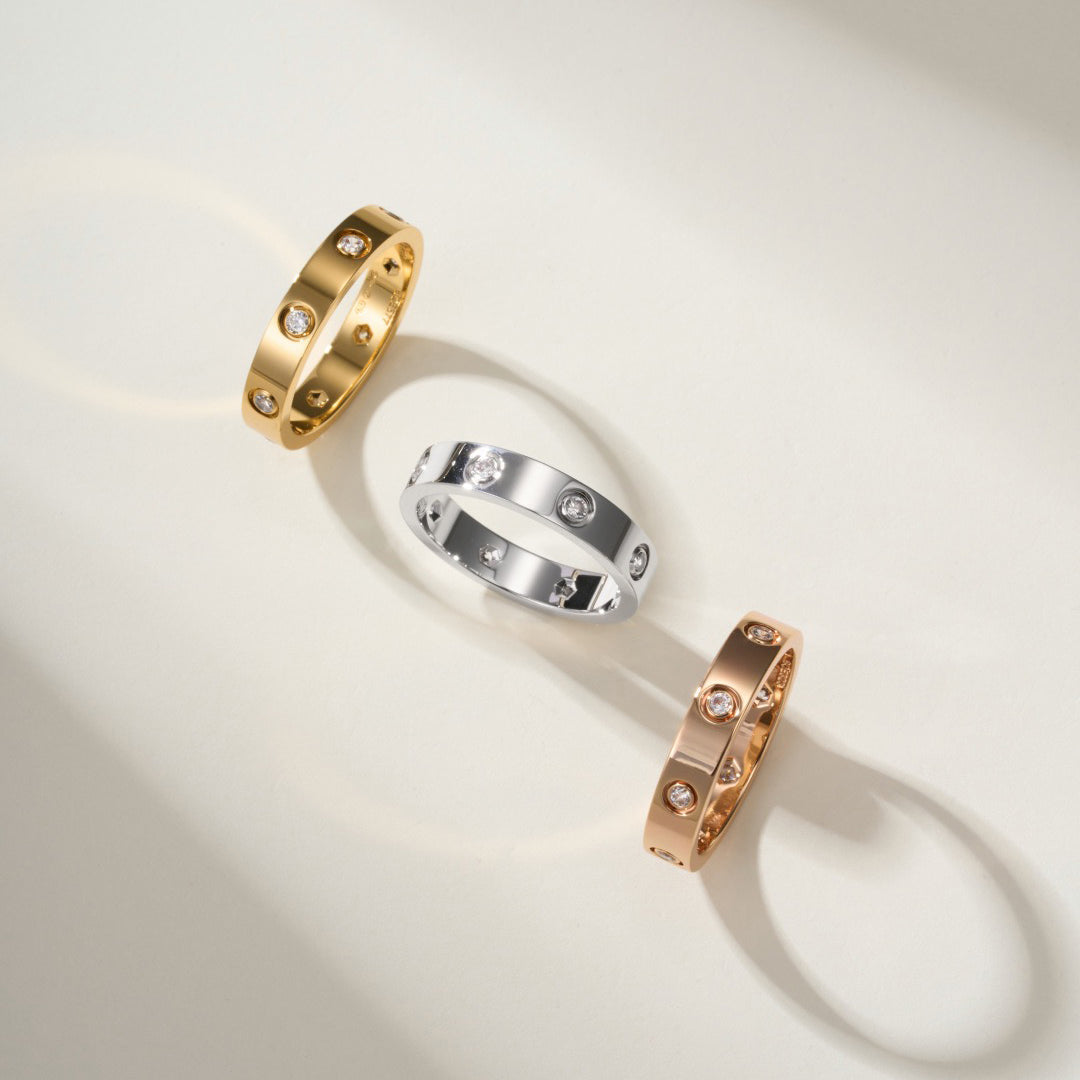 [Ornora Jewelry]LOVE 4MM 8 DIAMOND RING