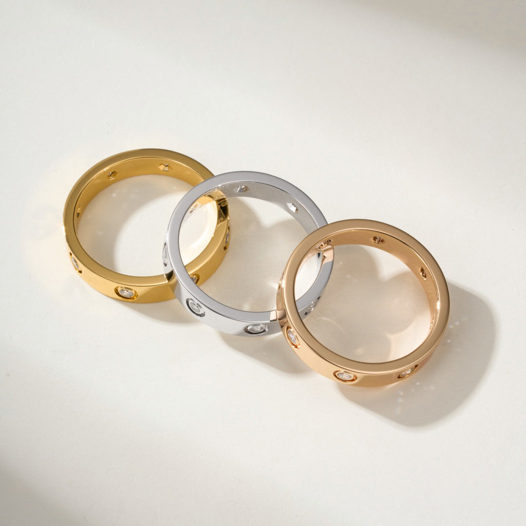[Ornora Jewelry]LOVE 4MM 8 DIAMOND RING