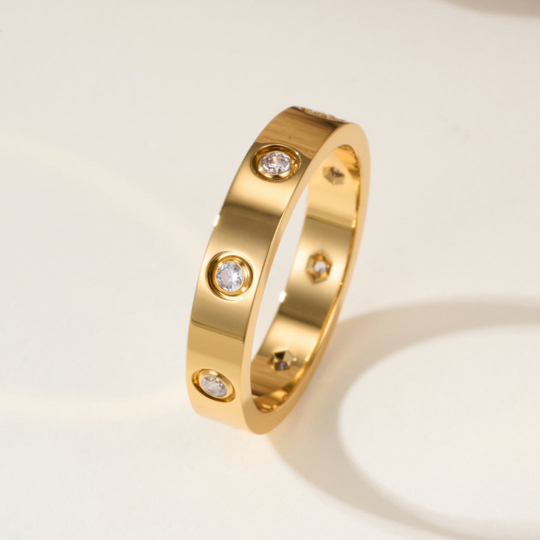 [Ornora Jewelry]LOVE 4MM 8 DIAMOND RING