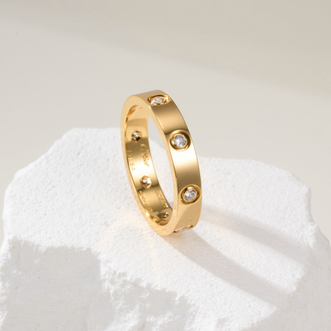 [Ornora Jewelry]LOVE 4MM 8 DIAMOND RING