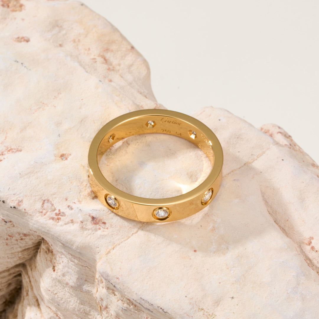 [Ornora Jewelry]LOVE 4MM 8 DIAMOND RING