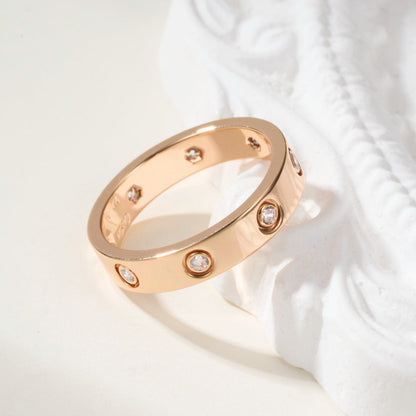 [Ornora Jewelry]LOVE 4MM 8 DIAMOND RING