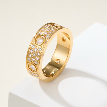 [Ornora Jewelry]LOVE 5.5MM FULL-PAVE 6-DIAMOND RING
