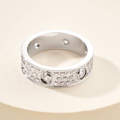 [Ornora Jewelry]LOVE 5.5MM FULL-PAVE 6-DIAMOND RING