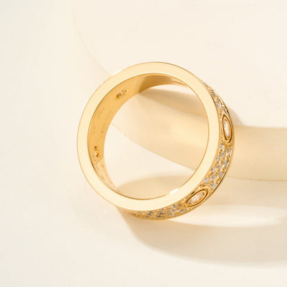[Ornora Jewelry]LOVE 5.5MM FULL-PAVE 6-DIAMOND RING