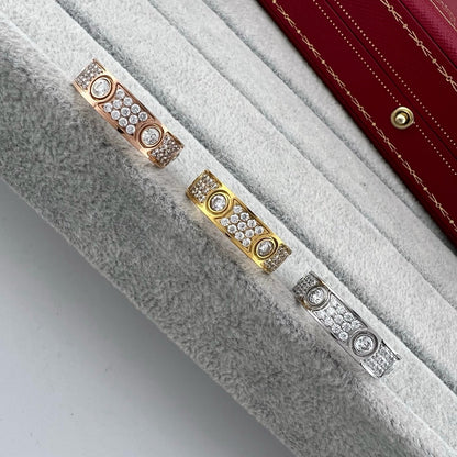 [Ornora Jewelry]LOVE 5.5MM FULL-PAVE 6-DIAMOND RING