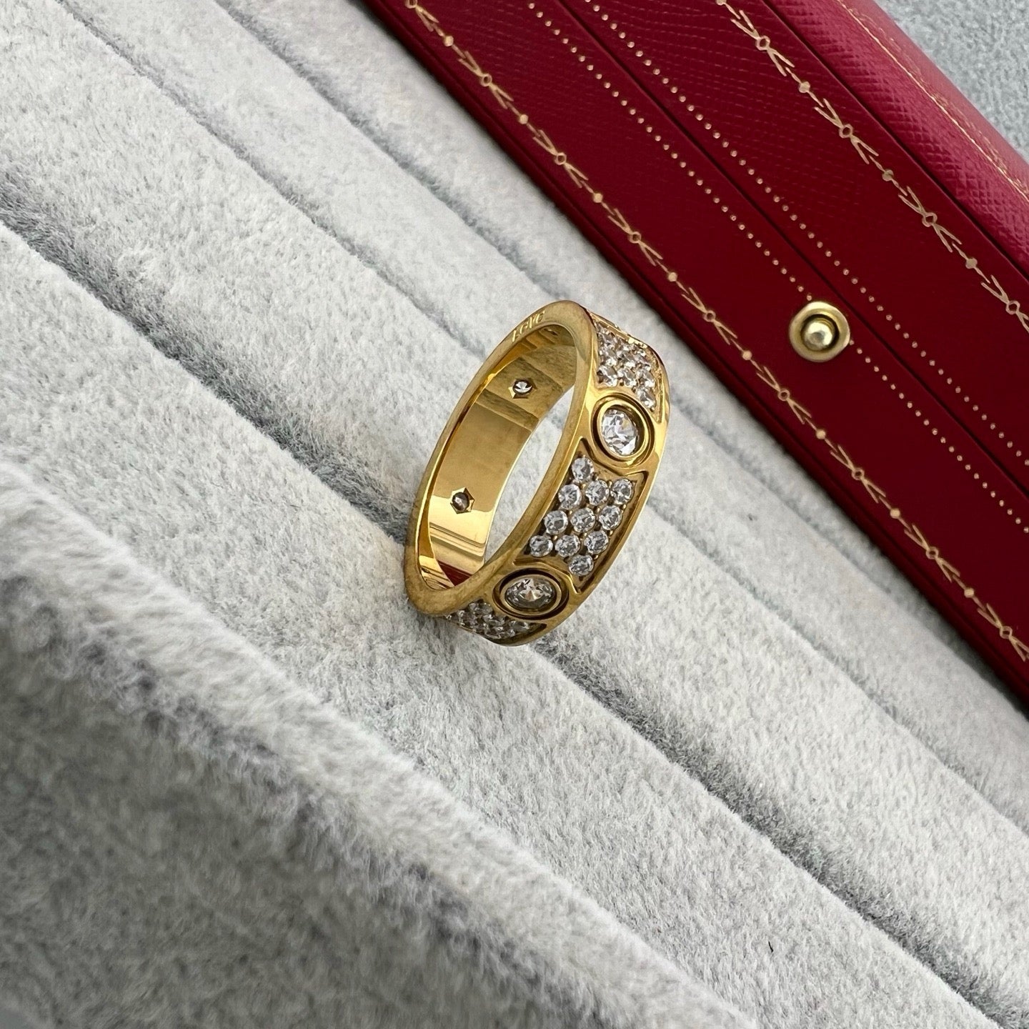 [Ornora Jewelry]LOVE 5.5MM FULL-PAVE 6-DIAMOND RING