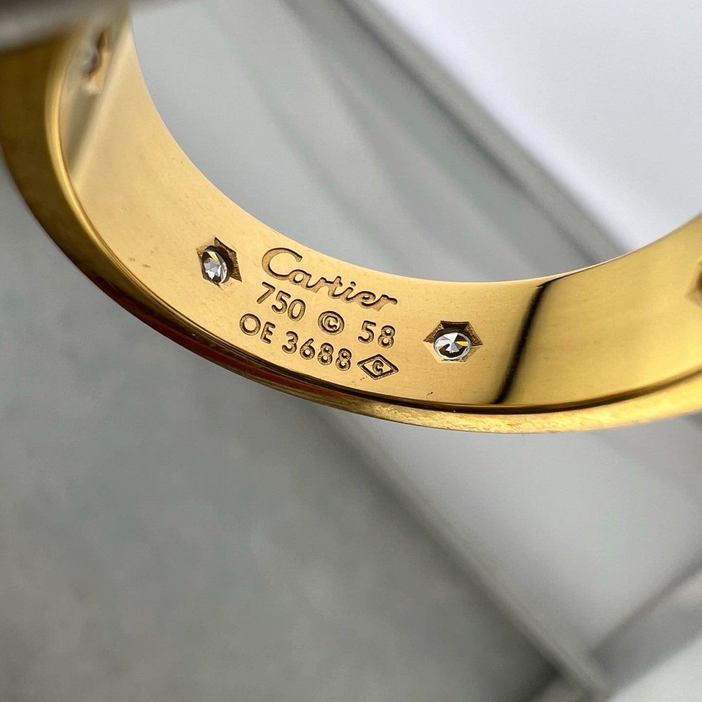 [Ornora Jewelry]LOVE 5.5MM FULL-PAVE 6-DIAMOND RING