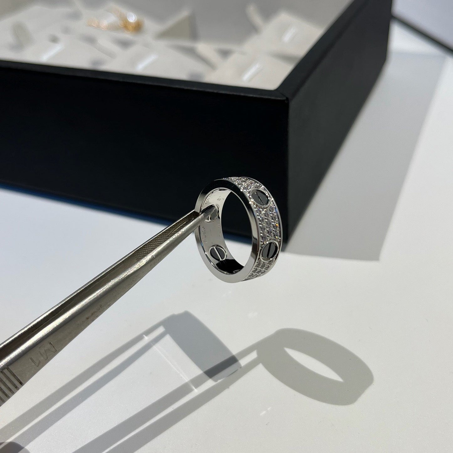 [Ornora Jewelry]LOVE RING 5.5MM DIAMONDS PAVED CERAMIC
