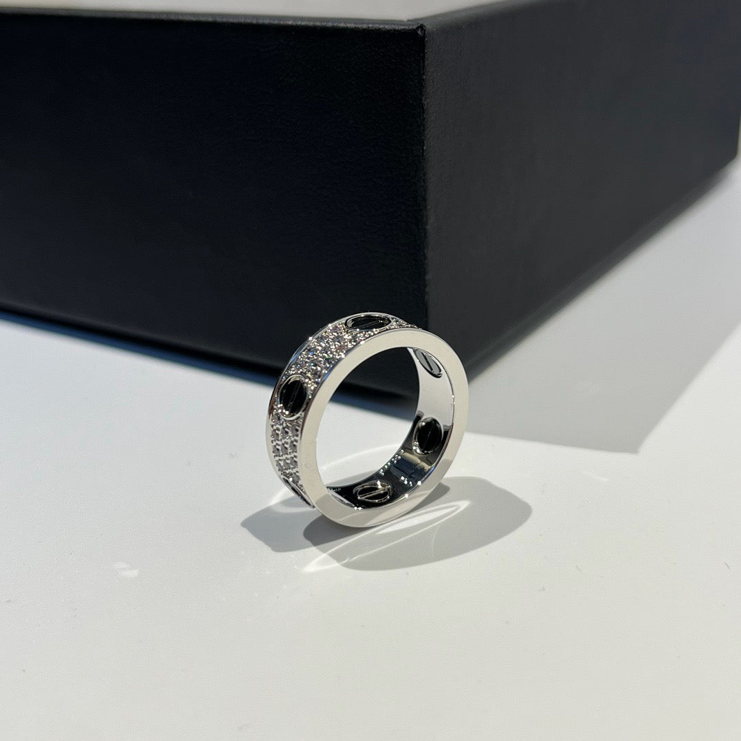 [Ornora Jewelry]LOVE RING 5.5MM DIAMONDS PAVED CERAMIC