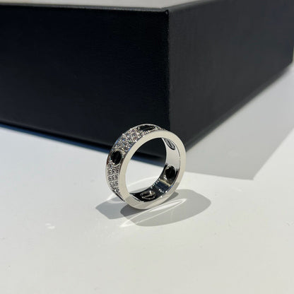[Ornora Jewelry]LOVE RING 5.5MM DIAMONDS PAVED CERAMIC