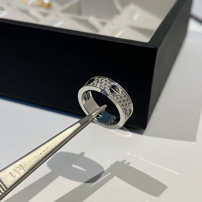 [Ornora Jewelry]LOVE RING 5.5MM DIAMONDS PAVED CERAMIC