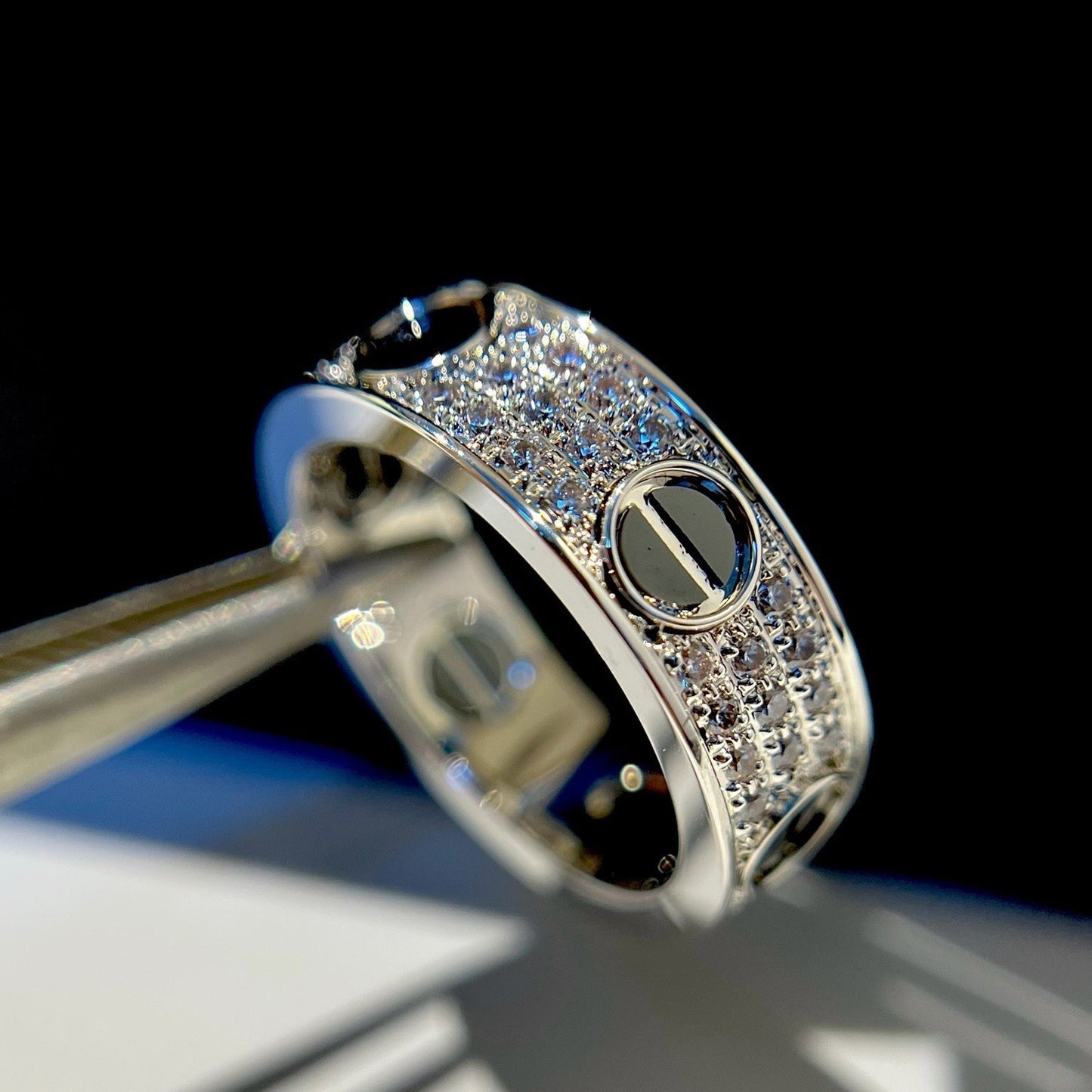 [Ornora Jewelry]LOVE RING 5.5MM DIAMONDS PAVED CERAMIC