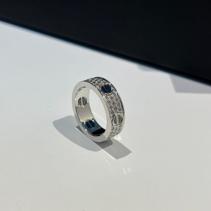 [Ornora Jewelry]LOVE RING 5.5MM DIAMONDS PAVED CERAMIC