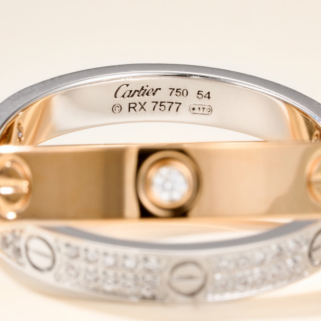 [Ornora Jewelry]LOVE PINK GOLD SILVER DIAMOND DOUBLE RING